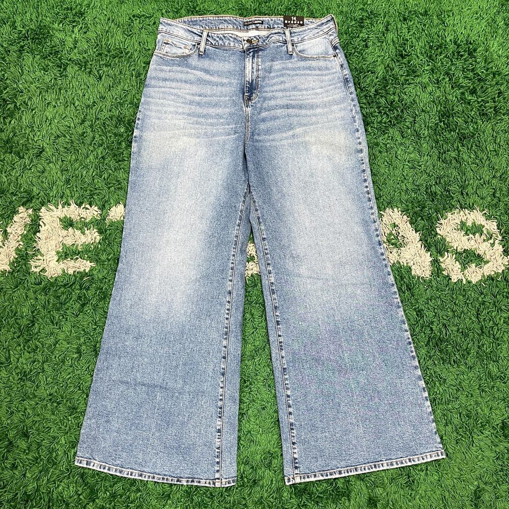 New Fashion Nova Womens Later Days Wide Leg Jeans Size 14 B13